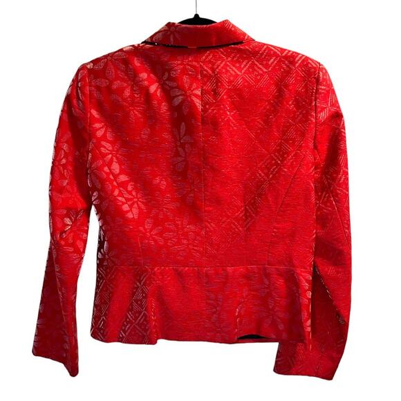 Vintage Canvas Backs Women's Pattern Zip Up Jacket Long Sleeve Pockets Sz 6 Red - Picture 3 of 12